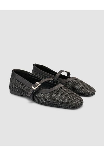 Cabani Wicker Black Women's Ballerinas
