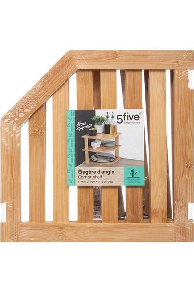 Generic Five Simply Smart Easy Assembly Long Lasting 2-Shelf Bamboo Organizer Brown