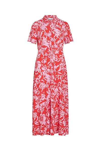 VILA Blusenkleid Maxi