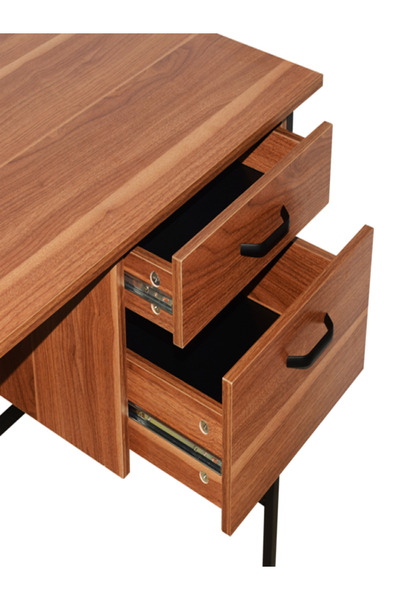 micasa 2-Drawer Metal Frame Wooden Rectangular Computer Desk