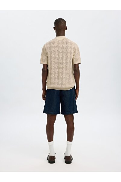 SELECTED Polohemd aus Strick Kurzarm