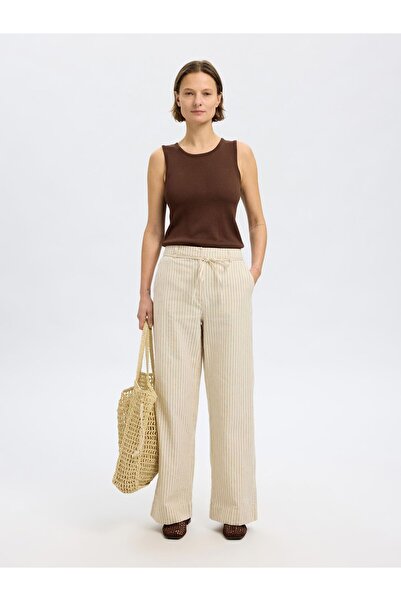 SELECTED Hose mit weitem Bein Hanfmix