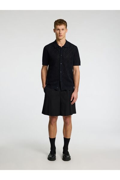 SELECTED Polohemd aus Strick Kurzarm