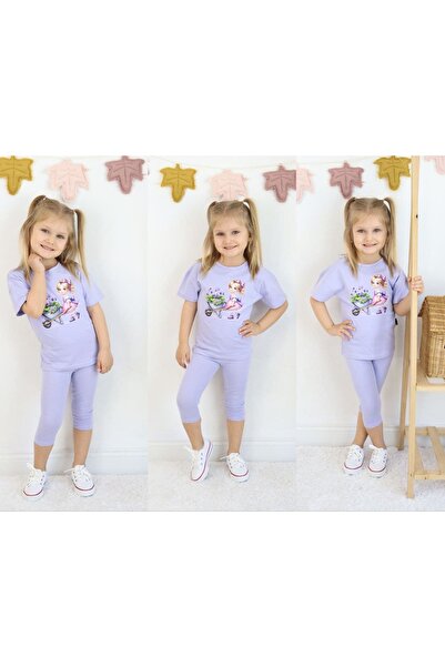 minella kids Mi̇nella Ki̇ds Girls' Double Suit Cotton Stretchy Casual Wear -2...