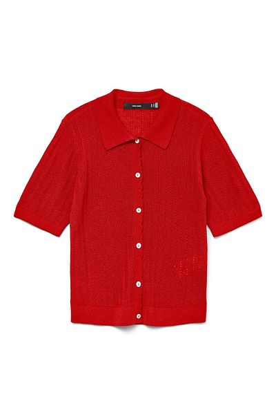 Vero Moda Strickpullover VMLUXLIGHT Gestricktes Poloshirt
