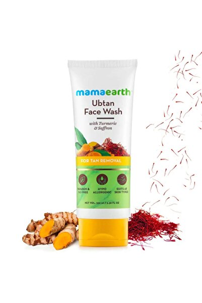 Mamaearth غسول الوجه أوبتان بالكركم والزعفران لإزالة السمرة وبشرة متوهجة وتنظيف البشرة - 100 مل