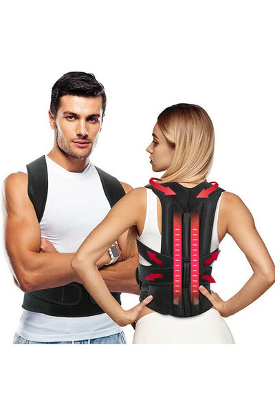 AboutThePerfect Geniş Balenli Medikal Dik Duruş Sırt Bel Korsesi, Kadın Erkek...
