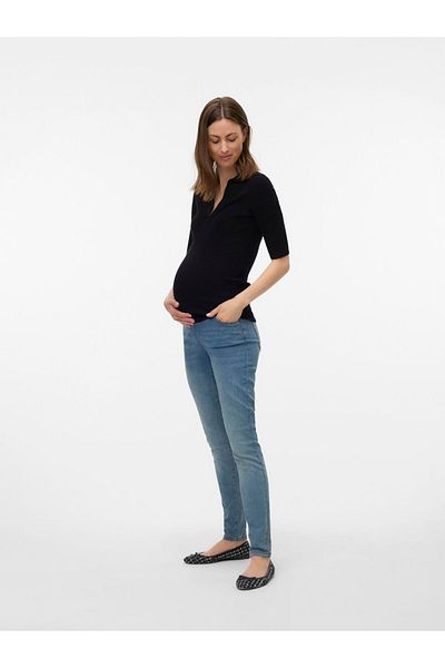 Mama Licious Umstandsjeans mit Slim Fit Gerade geschnittener Slim Fit Mittlere Taille Jeans