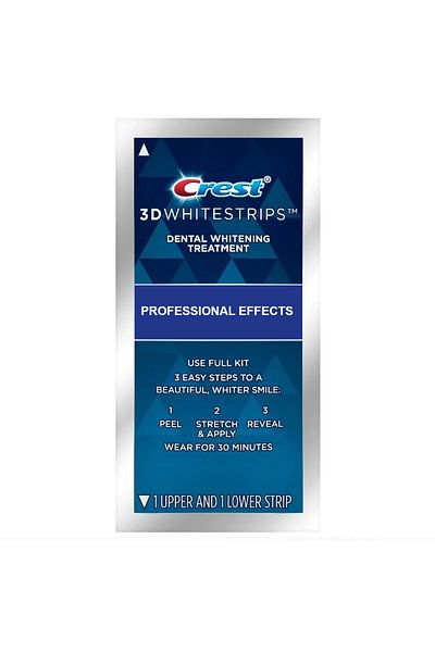 CREST Benzi de albire, Crest Whitestrips 3D Professional Effects, concentrație 10%, 1 pliculeț (2 benzi)