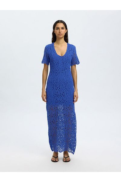 Selected Femme Maxikleid Häkel-Look