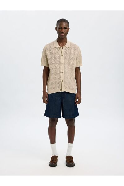 SELECTED Polohemd aus Strick Kurzarm