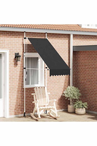 vidaxl مظلة يدوية قابلة للسحب 100 سم لون أنثراسيت