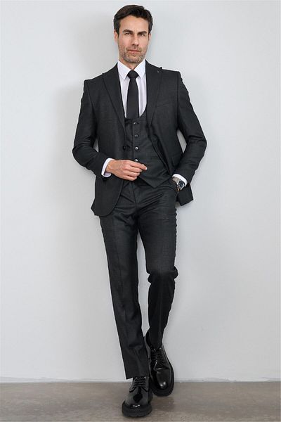 ATLIHAN Kagi Enfield Black Vest Suit