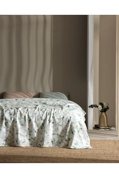 Madame Coco Rumilly Double 100% Cotton Karde Printed Pique - Green