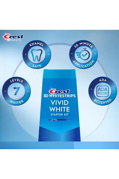 CREST Teeth Whitening Strips, Crest 3D Professional White, 10% Concentration, 1 pouch (2 strips)