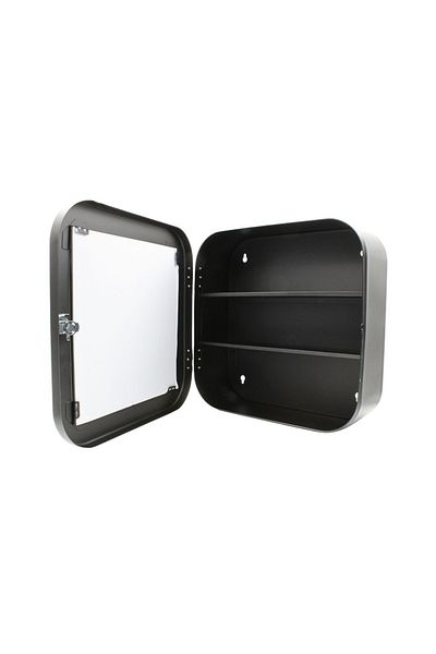 Bathroom Solutions Dulap cu medicamente cu oglindă și cheie, 32x32x11,5 cm, negru – Soluții pentru baie