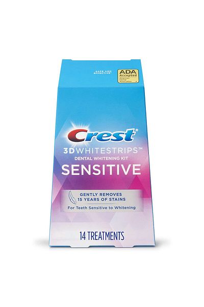 CREST Box 14x Envelopes, Teeth Whitening Strips, Crest, 3D White, Sensitive, 6% Concentration, 14 days