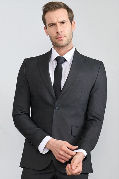 Mentality 9109 Men's Slim Fit Suit Black