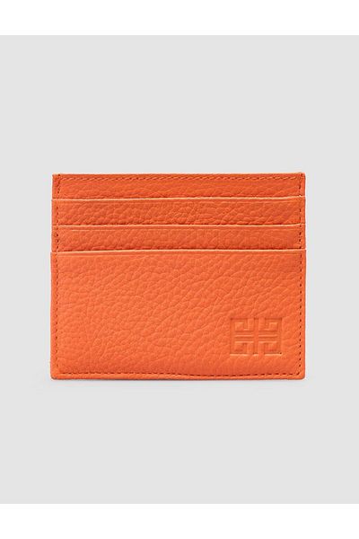 Cabani 100% Genuine Leather Orange Women's Card Holder