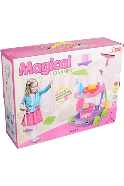 rexa مجموعة ألعاب عربة تنظيف منزلية كبيرة الحجم - عربة ممسحة وملحقات قابلة لل...