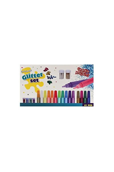 Gift Design Set de artă și meșteșuguri cu sclipici – 21 de piese | Culori str...