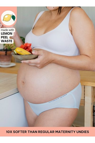 Intimate Queen Lemon Bae Maternity Briefs – Ultra Soft, Seamless Comfort for Pregnancy & Sensitive Skin (Pack Of 2)