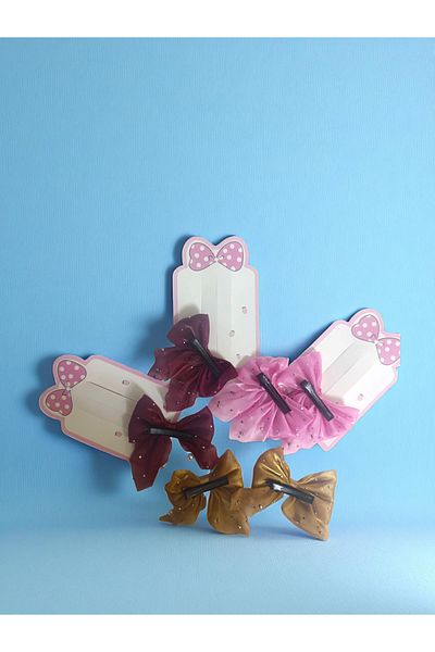 LİDEAS Pearl Satin Bow Clip Buckle 3 Pairs