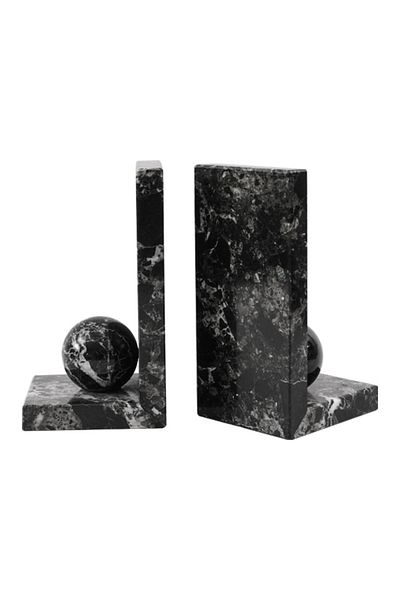 Radicaln Marble Bookends Set of 2 – Black Handmade Book Stoppers for Office & Home Decor
