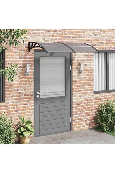 vidaxl مظلة باب من البولي كربونات باللون الأسود مقاس 150×100 سم