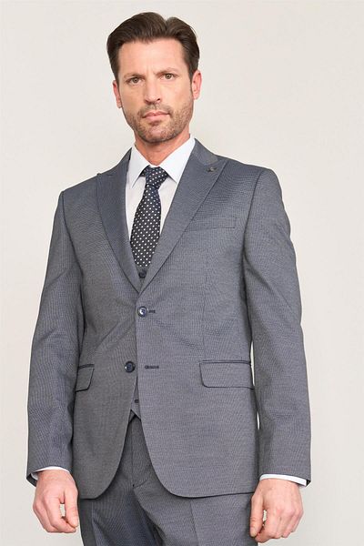 ATLIHAN Kagi Navy Blue Men's Cotton Polyester Sparta Vest Suit