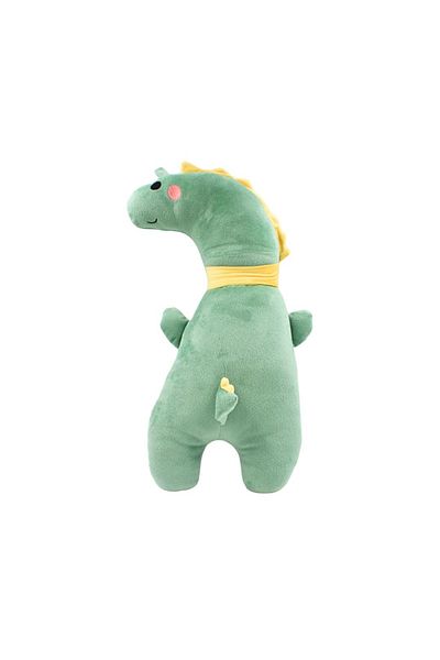 Gift Design Pernă centură de siguranță, model dinozaur verde, Giftdesign, 51x17 cm, microfibră + bumbac PP