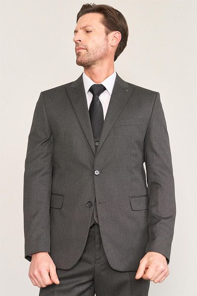 ATLIHAN Kagi Black Men's Cotton Polyester Roman Vest Suit