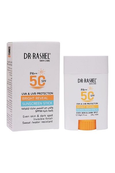 RASHEL Dr Rashel Bright Reveal Sunscreen Stick SPF 50 PA++ – UVA/UVB Protection, 20g