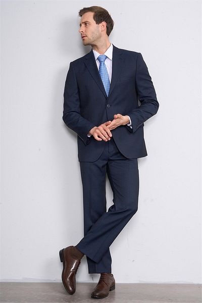 Mentality Çetinkaya 9134 Men's Swallow Collar 6 Drop Suit Navy Blue