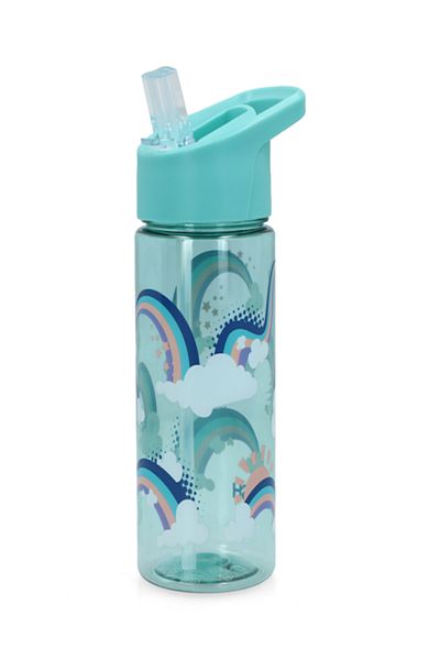 Smash Rainbow Printed BPA-Free Plastic Durable Water Bottle Blue