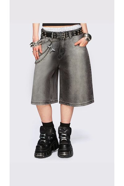DEEFWEAR Y2k Trend Star Detail Jean Σορτς Βερμούδες