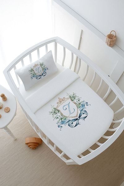 Tuğba Kuğu Pike Set - Blue Royal Series - Letter Z 80 X 120 cm