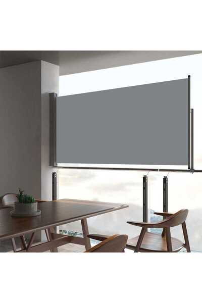 vidaxl مظلة جانبية قابلة للسحب للفناء 80×300 سم، رمادية