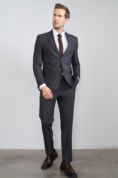Mentality 9091 Men's Yünter 6 Drop Slimfit Suit Navy Blue
