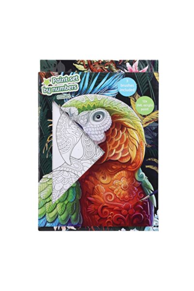 Gift Design Комплект за рисуване по номера – Модел на папагал | 30x40 см | 12...