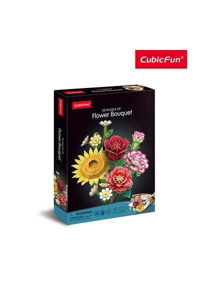 Cubic Fun CubicFun 3D Puzzle Flower Bouquet 363-Pieces | No-Glue or Scissors Needed!| Puzzle for Adults