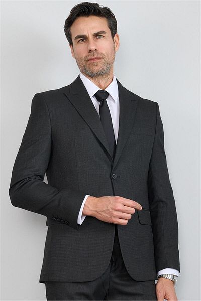 Mentality 9094 Men's Yünter 6 Drop Slimfit Suit Black