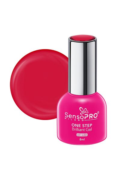 SensoPRO Milano Ojă semipermanentă Brilliant într-un singur pas, 8 ml, roșu căpșună #05