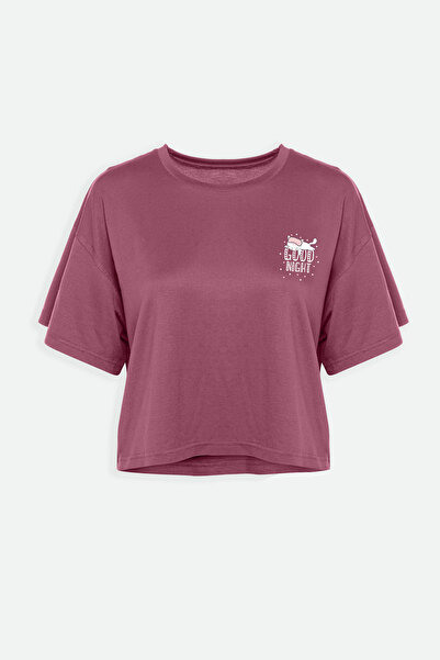 koza iç giyim Women's Soft Textured Short Sleeve Shorts Pajamas Set