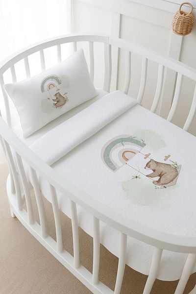 Tuğba Kuğu Pike Set - Royal Series - Welcome Baby Bear - 80 X 120 cm