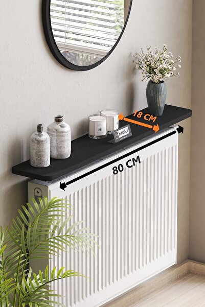 meDDex Petek Üstü Uçan Raf Montajsız - Tak Çıkar 80x18 Siyah Desen