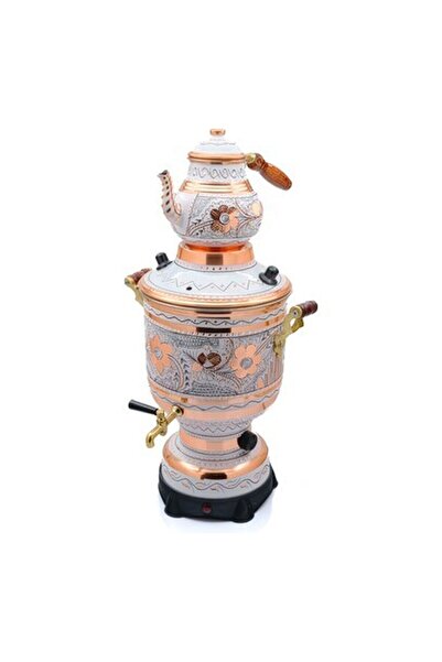 ERİZA Eriza 6 Litre 220V Elektrikli Işlemeli Bakır Semaver