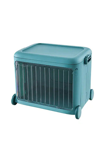 OEM Cutie pliabilă din plastic cu roți și mânere pentru copii, turcoaz