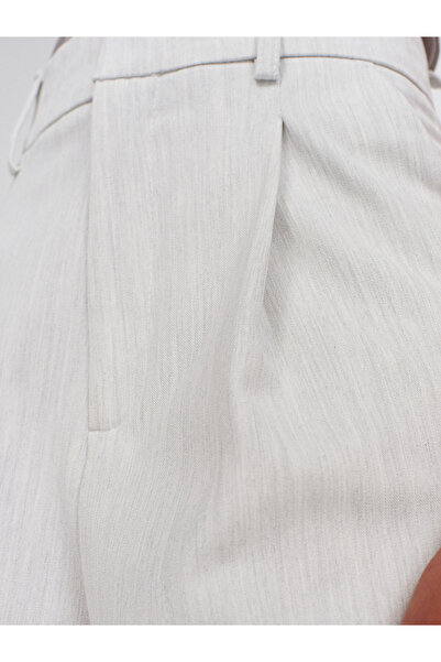 Dilvin 72128 Yüksek Bel Dökümlü Pantolon-Açık Gri