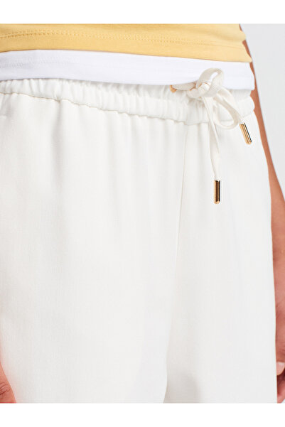 Dilvin 72134 Geniş Paça Pantolon-Beyaz